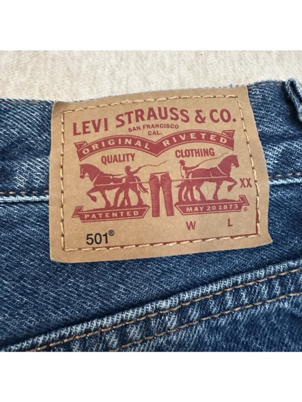 Levi’s 501 Jeans Women’s Size 28X32 Blue High Rise Button Fly Classic 12501-0421 - Picture 5 of 13
